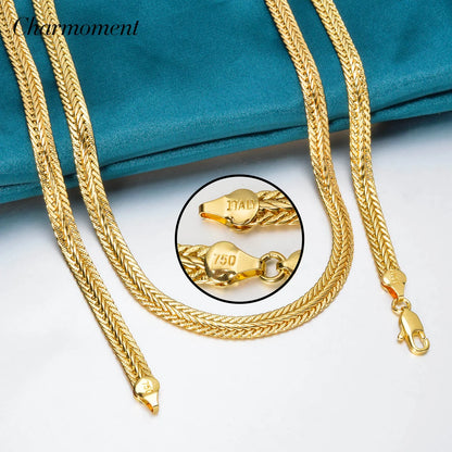 Hip Hop Chain Neck Choker Jewelry for Men Boy 18k Gold Plated Minimalist Long Necklace Italian Man Birthday Party Gift Wholesale - AMULET RING STORE