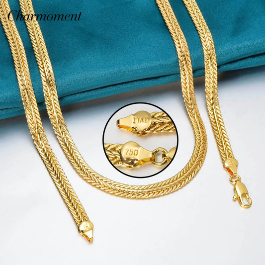Hip Hop Chain Neck Choker Jewelry for Men Boy 18k Gold Plated Minimalist Long Necklace Italian Man Birthday Party Gift Wholesale - AMULET RING STORE