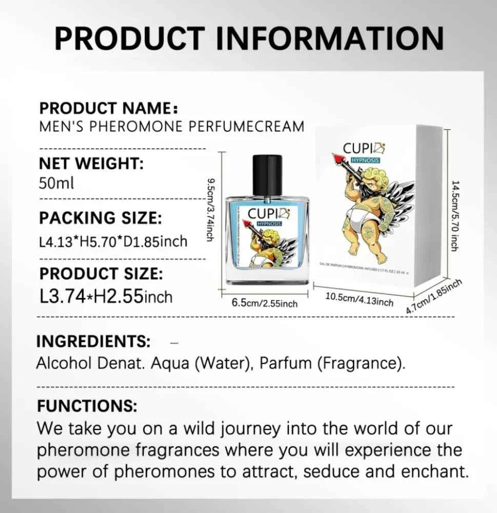 50ML Cupid Hypnosis Pheromone Perfume Original Long Lasting Cologne for Men Charm Fragrances Perfume Women's Light Fragrance