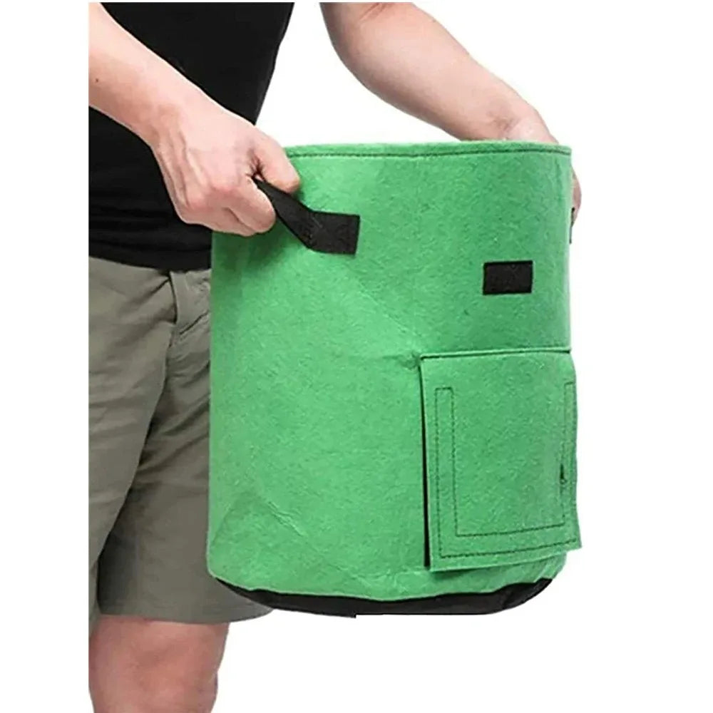 2 Size Felt plant grow bags nonwoven fabric garden potato pot greenhouse vegetable growing bags moisturizing vertical tools - AMULET RING STORE