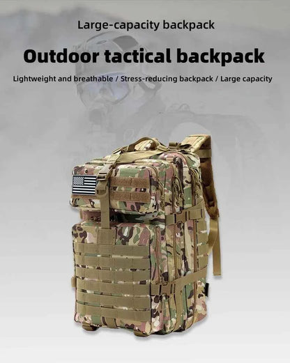 Outdoor tactical backpack - With a large waterproof capacity and lightweight design, this backpack is suitable for hiking trips.