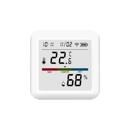 Tuya ZigBee Smart Home Temperature Humidity Sensor with BackLight LCD Works With Google Assistant and Need Tuya Zigbee Hub - AMULET RING STORE