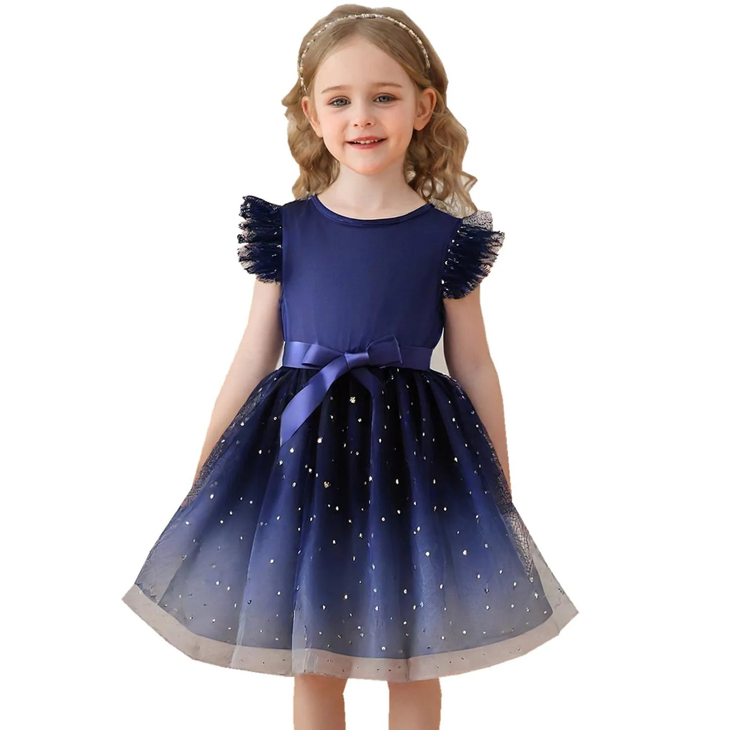 Princess Girls Cosplay Dress Clothes Kids Party Wedding Carnival Birthday Party Princess Evening Tutu Dresses Toddler 2-6Y