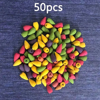 Waterfall Incense Burner Holder Backflow Ceramic Purple Sands Mermaid Cones for Home Decor Ornaments Zen Yoga Meditation Gift - AMULET RING STORE