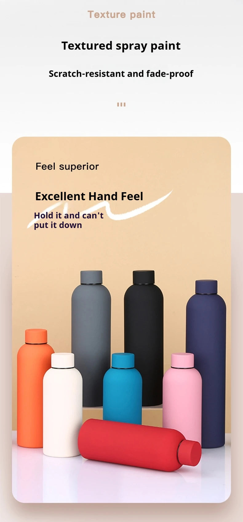 350-750ML Stainless Steel Thermos Cup Portable Small Mouth Water Cup Travel Outdoor Sports Water Bottle Vacuum Flask Gym Kettle - AMULET RING STORE