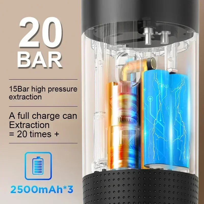 3-in-1 Portable Capsule Coffee Maker, Wireless Heating Electric Espresso Coffee Maker for Car Home, Travel Camping Coffee Maker - AMULET RING STORE