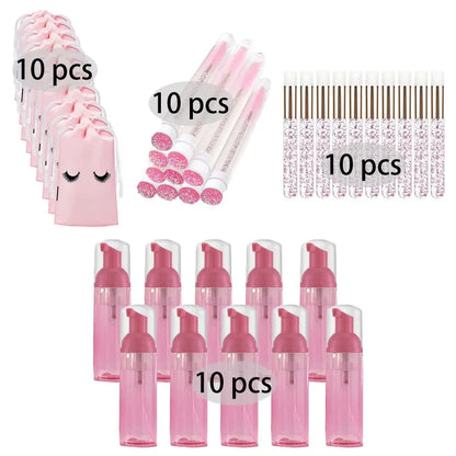 20/40PCS Suit 60ML Empty Pump Bottle Eyelash Shampoo Care Makeup Tool Travel Foam Dispenser Bottle Plastic Cleanser Soap Care - AMULET RING STORE