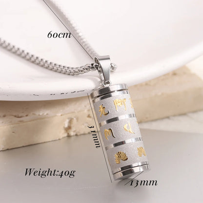 VQYSKO Tibetan Prayer Wheel Pendant - Om Mani Padme Hum