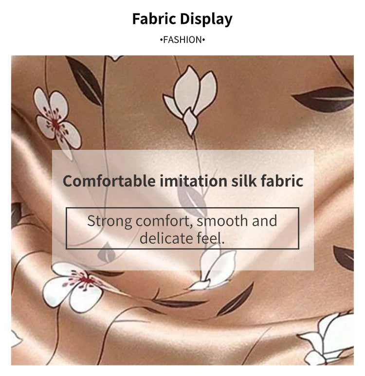 Women's Sleepdress Satin Floral Print Nightdress Comfortable Spaghetti Strap Sleepwear Dress Luxurious Satin Slip Nightdress - AMULET RING STORE