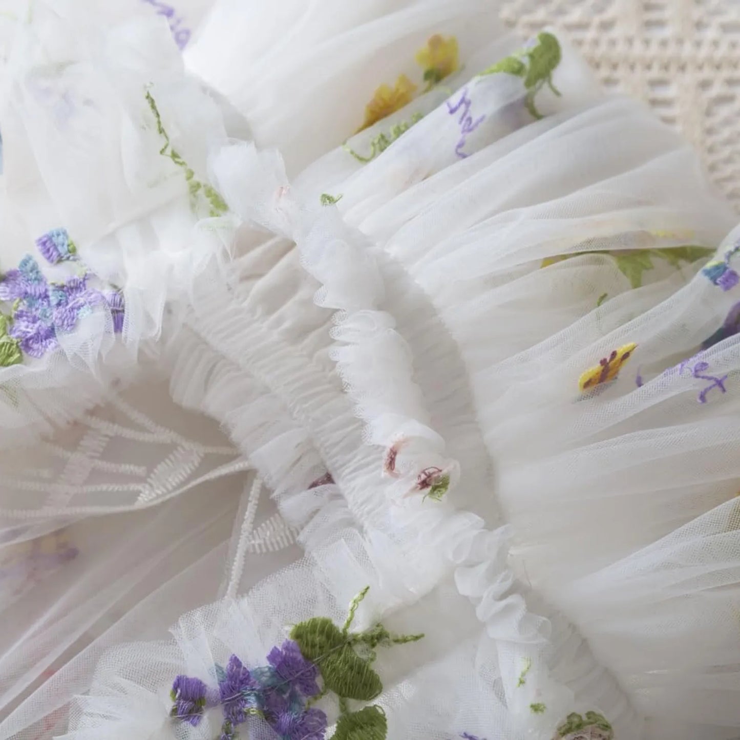 Delicate Party Prom Evening Dress Colorful Flower Embroidery Dresses Fashion Butterfly Princess Dress Birthday Princess Clothes