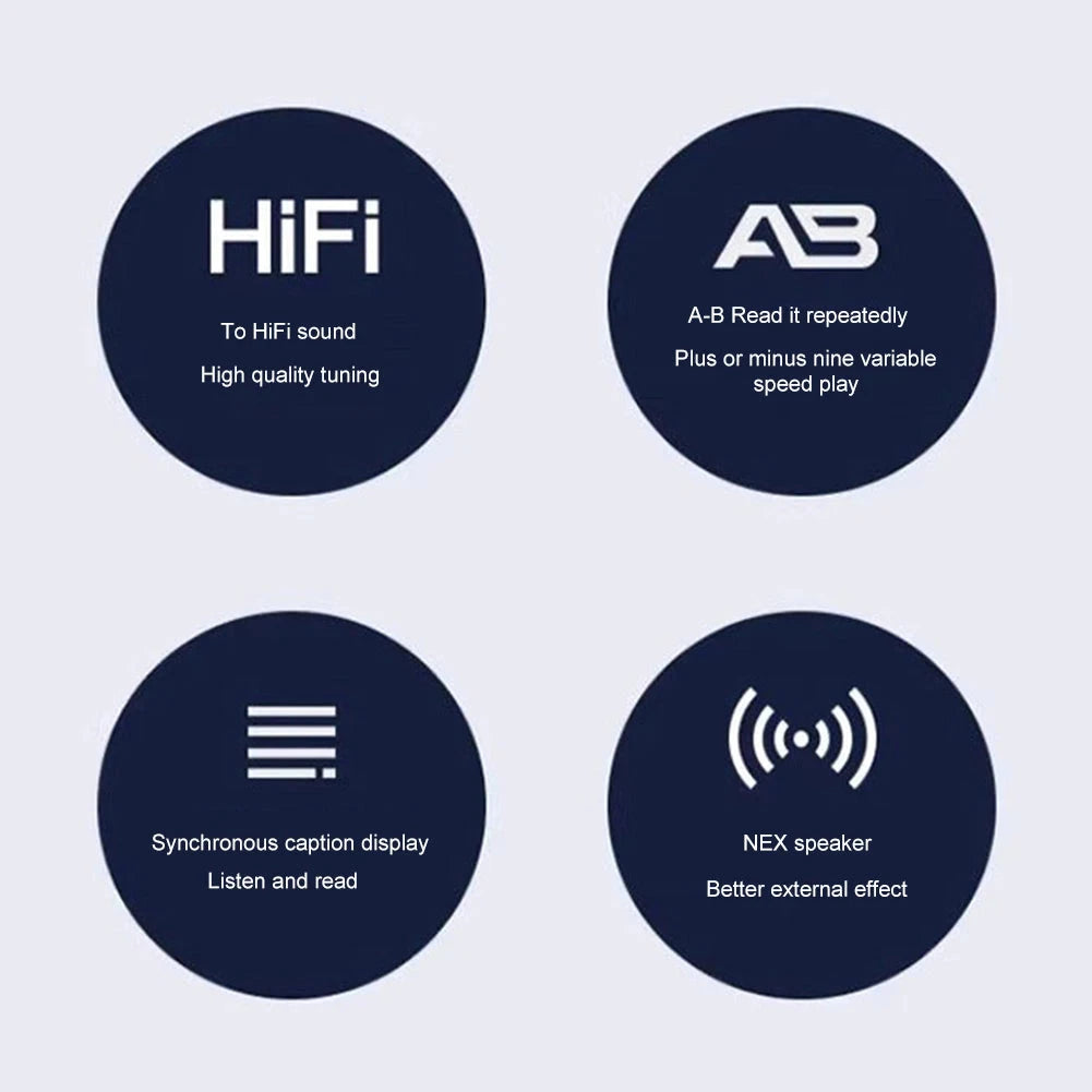 MP3 Music Player Bluetooth 5.3 Music Stereo Speaker Mini Full Touch Screen MP4 Player Walkman Support FM Radio Recording E-Book