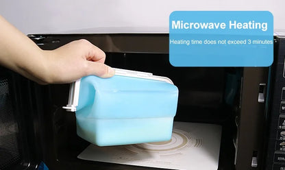 1500ML Foldable Silicone Storage Bag,Reusable Food Grade Crisper Box,Fresh-keeping Picnic Box,Microwave Heating Available - AMULET RING STORE