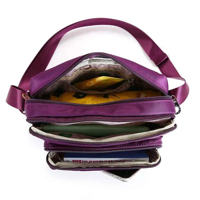 Casual Waterproof Nylon Canvas Ox Cloth Ladies oulder Bag Crossbody Bag Sport Sle Women's Handbag Soft Zipper Closure