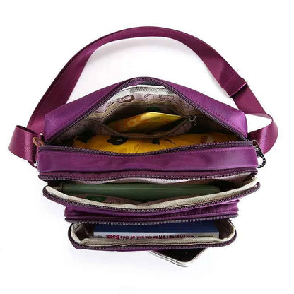 Casual Waterproof Nylon Canvas Ox Cloth Ladies oulder Bag Crossbody Bag Sport Sle Women's Handbag Soft Zipper Closure