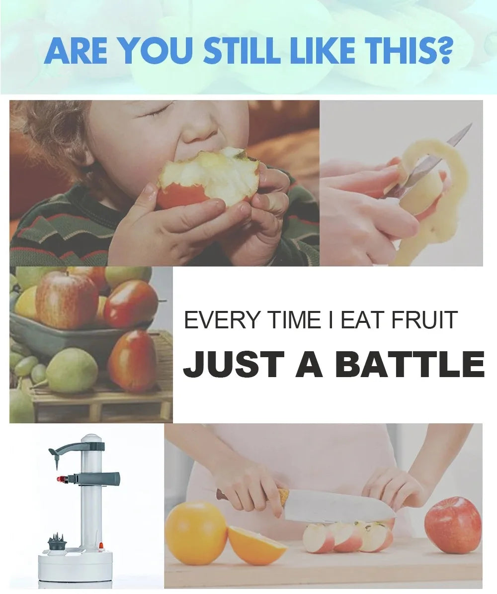 Electric Potato Peelers Automatic Rotating Apple Peeler Potato Peeling Machine Automatic Fruits Vegetables Kitchen Peeling Tool - AMULET RING STORE