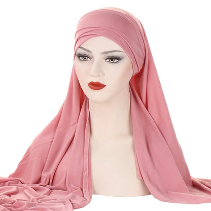 Milk Silk Muslim Cap Plain Islamic Scarf Head Wraps Headband Underscarf Turban Hats Malaysia Baotou Caps Instant Amira Hijabs - AMULET RING STORE