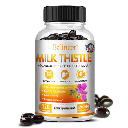 Liver Cleanse, Detox and Repair Support - Milk Thistle Liver Detox Formula with Dandelion Root, Artichoke Extract - AMULET RING STORE