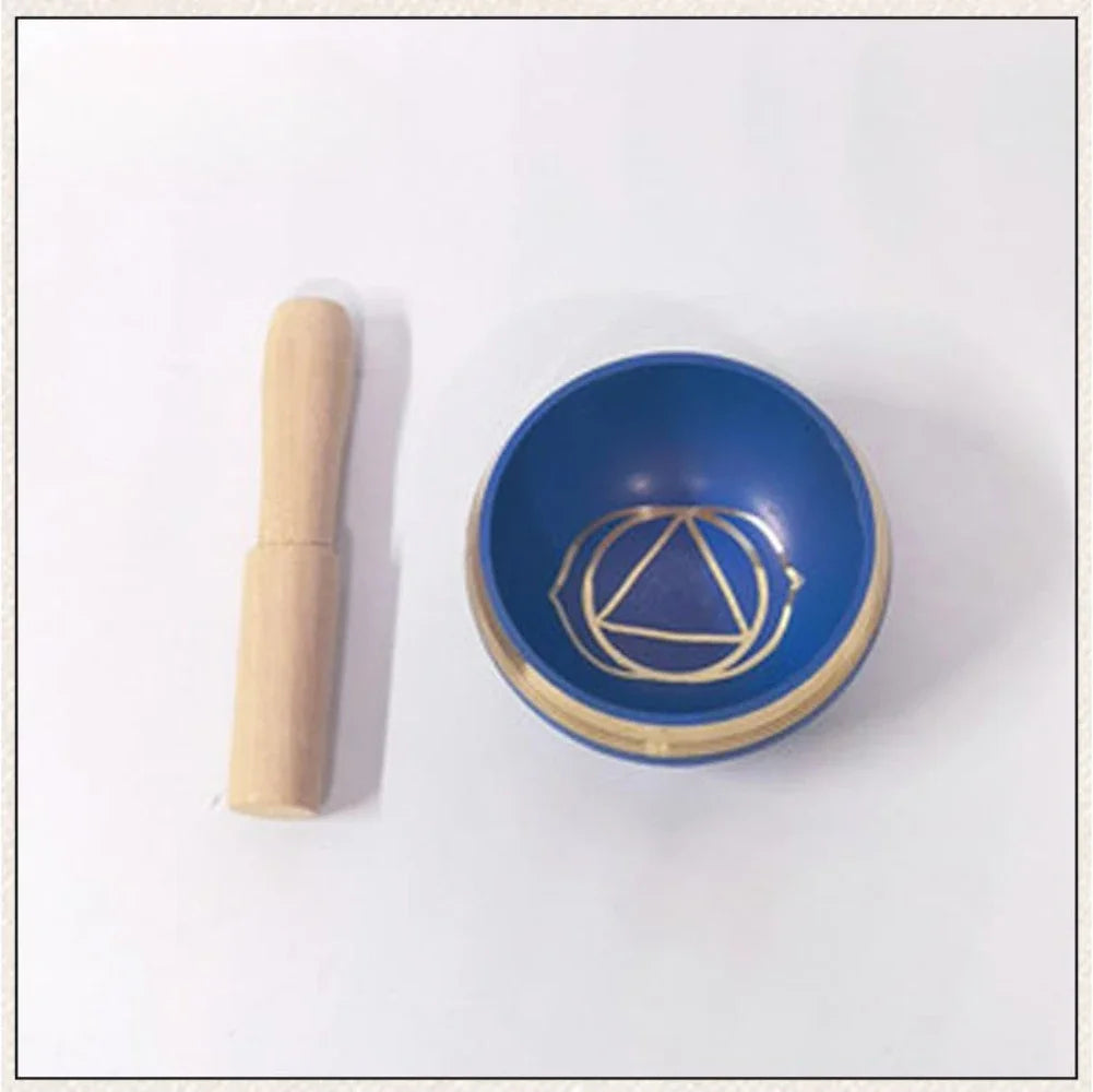 Buddhist Sound Bowls Therapy Meditation Mindfulness Yoga Ornaments Colorful Nepal Tibetan Singing Bowl Chakras Handmade Copper - AMULET RING STORE