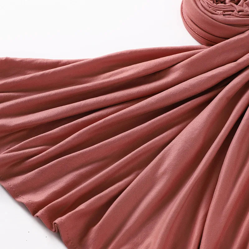 Newest Milk Silk Jersey Hijabs for Women Soft Warm Muslim Woman Turban Hoofddoek Headscarf Good Stitch Stretch Jesey HIjab Scarf - AMULET RING STORE