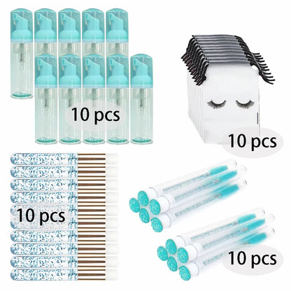 20/40PCS Suit 60ML Empty Pump Bottle Eyelash Shampoo Care Makeup Tool Travel Foam Dispenser Bottle Plastic Cleanser Soap Care - AMULET RING STORE