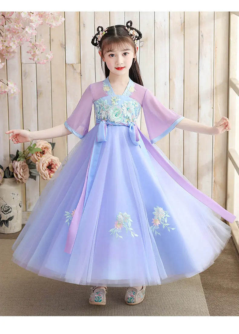 Summer Girls' Hanfu Dress Princess Costume Children's Dresses Kids Vintage Party Baby Girl Dress Cosplay Girls Clothes Vestidos