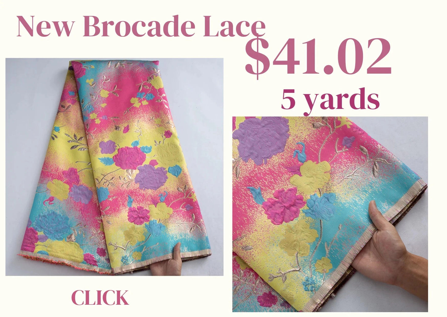 SJD LACE African Brocade Jacquard Lace Fabrics 2025 High Quality 5Yards French Gilded Lace For Sewing Women Party Dresses 3464