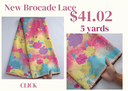 SJD LACE African Brocade Jacquard Lace Fabrics 2025 High Quality 5Yards French Gilded Lace For Sewing Women Party Dresses 3464