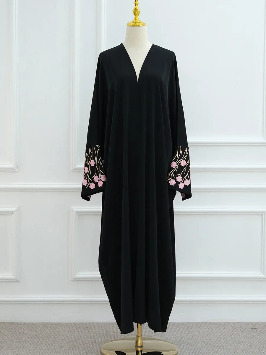 Muslim Women Dubai Abaya luxury embroidery Floral Long Dress Kaftan Flower Ramadan Robe Femme Islam African Dresses Kebaya - AMULET RING STORE