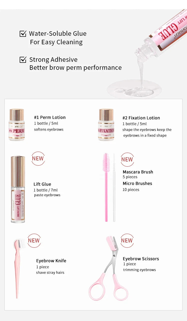 DIY Brow Perm Eyebrow Lamination 45-60 Days ICONSIGN Professional Brow Perming Set Beauty Makeup Tools Home Use - AMULET RING STORE