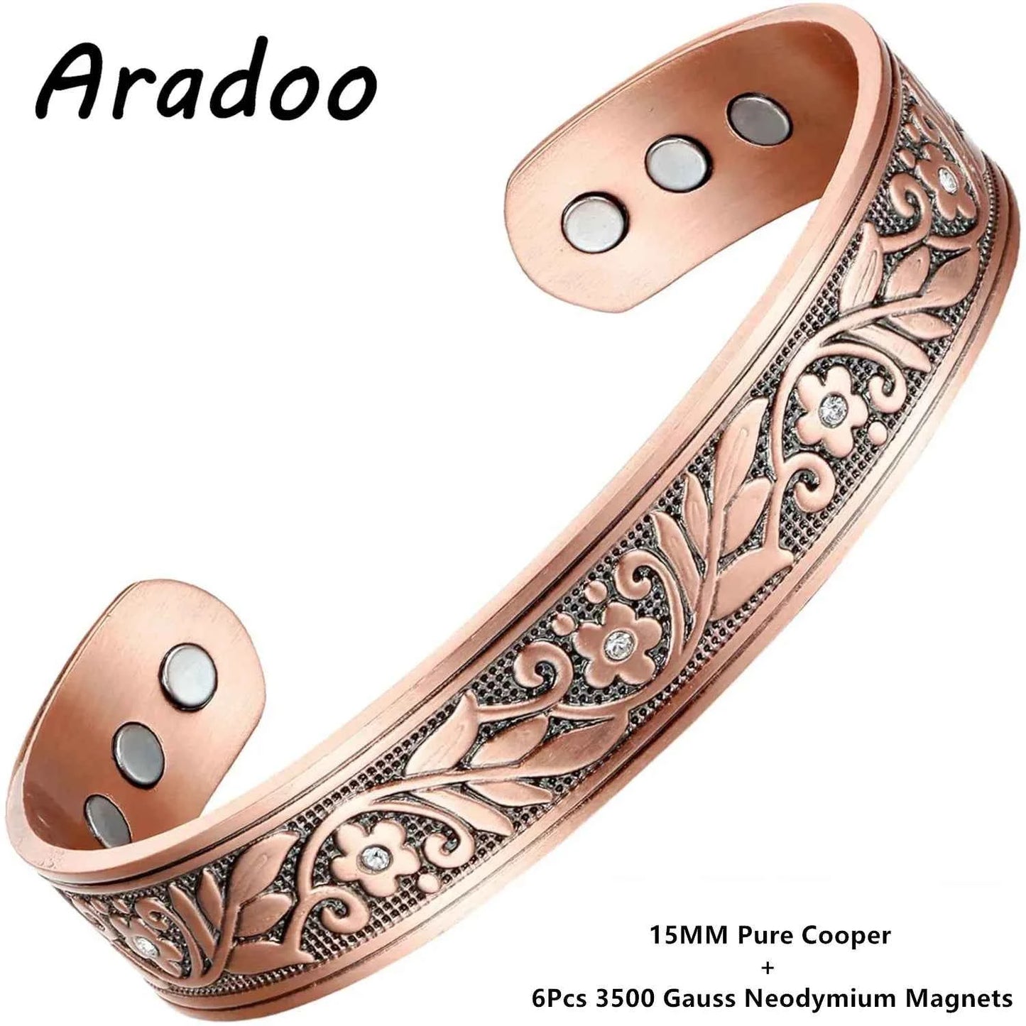 ARADOO Copper Bracelets for Women 99% Pure Copper Handwoven Bracelet Cuff Bangle
