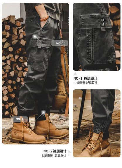 ARENS Techwear Cargo Pants Men Black Cargo Trousers Male Vintage Japanese Streetwear Hip Hop Pockets Casual Safari Style Loose