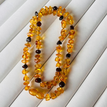 Natural Amber Necklace Chokers Women Healing Gemstone Fine Jewelry Genuine Baltic Amber Tumbled Stone Beaded Necklaces