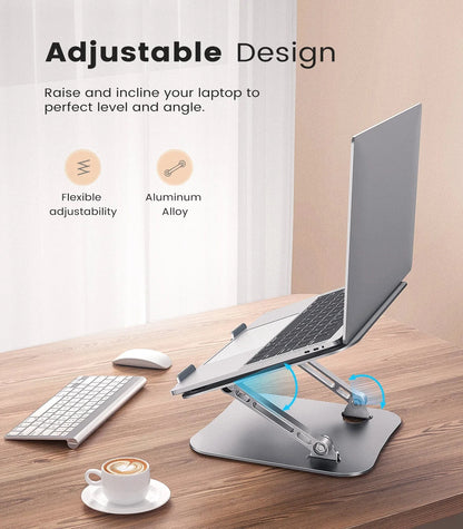 ST01 Portable 11–16-inch Adjustable Laptop Stand Computer Stand Sturdy Aluminum for Desk Foldable Laptop Holder Notebook Tablet - AMULET RING STORE