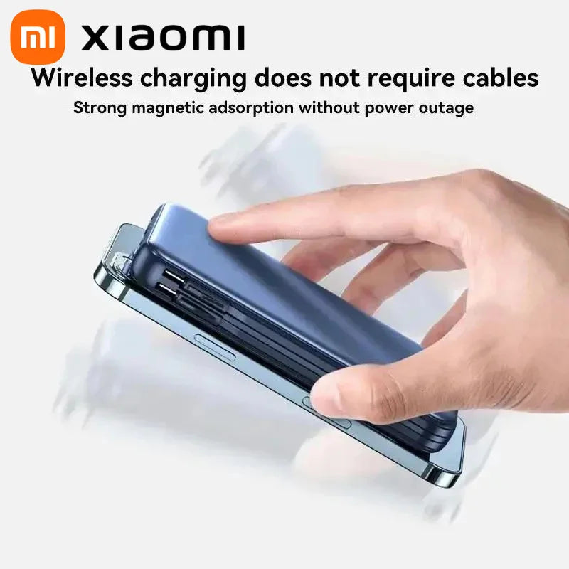 Xiaomi 50000mAh Portable Wireless Charging Power Bank Magnetic Charging Built-in Wire Mobile Phone Battery For Iphone Samsung - AMULET RING STORE