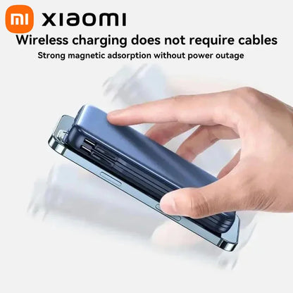 Xiaomi 50000mAh Portable Wireless Charging Power Bank Magnetic Charging Built-in Wire Mobile Phone Battery For Iphone Samsung - AMULET RING STORE