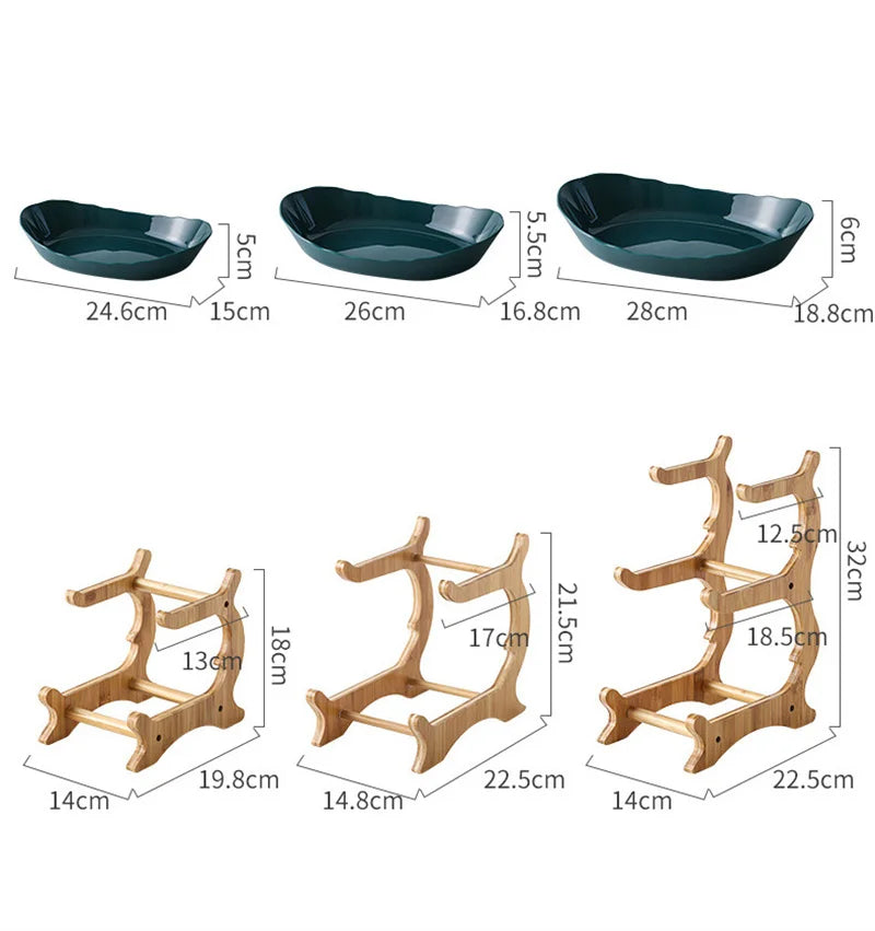 2/3 Layer Table Plates Dinnerware Kitchen Fruit Bowl with Floors Partitioned Dish Snack Candy Cake Stand Fruit Plate Salad Bowl - AMULET RING STORE