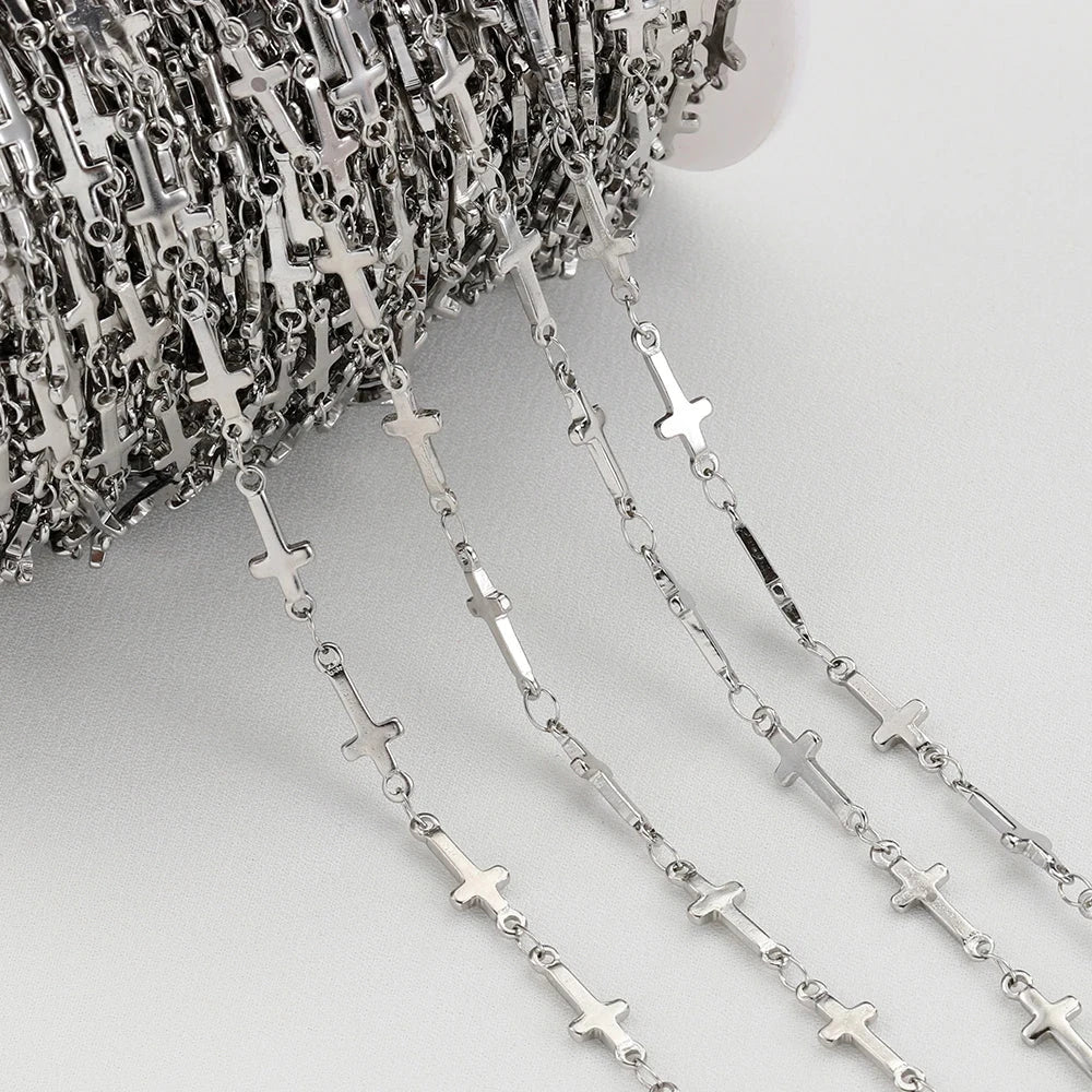 No Fade 1Meter Stainless Steel Gold Plated Embossed Link Chains DIY Women Men Necklaces Bracelets Jewelry Making Bags Chain Bulk - AMULET RING STORE