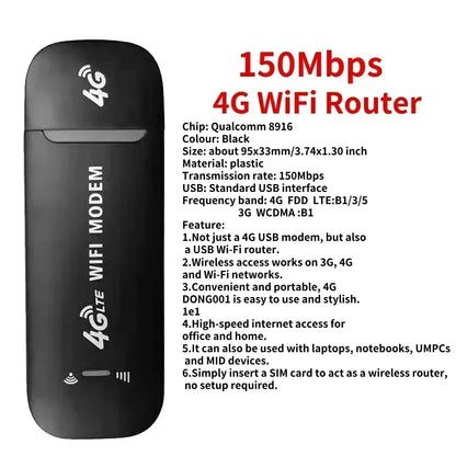 4G/5G Mobile WIFI Router 150Mbps 4G LTE Wireless Router With Sim Card Slot Portable Pocket MiFi Modem Car Mobile Wifi Hotspot - AMULET RING STORE