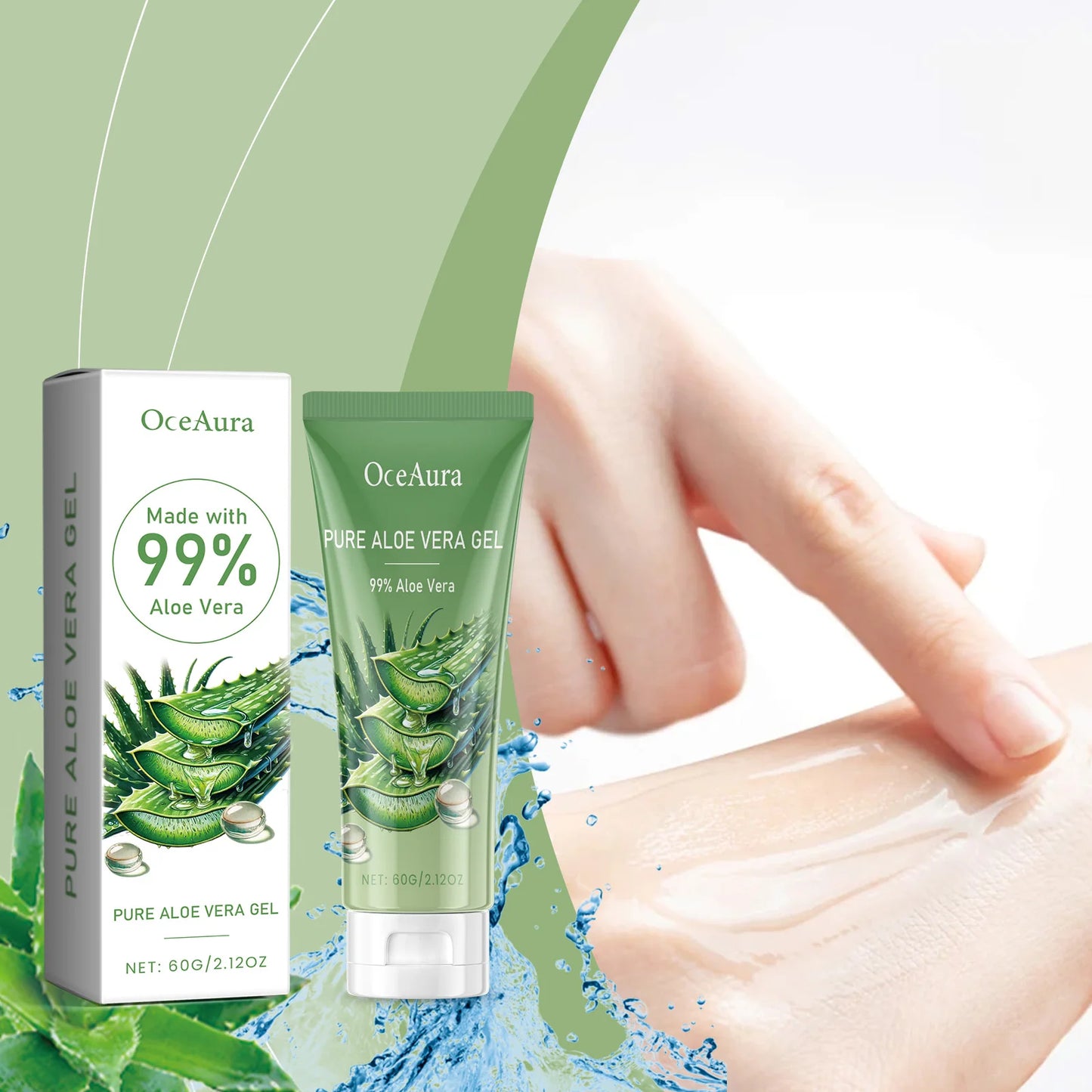 Sunburn Repair Aloe Vera Gel Hydrating Moisturizing Face Cream Relieve Dry Tight Sensitive Skin Care Brightening Facial Cream - AMULET RING STORE