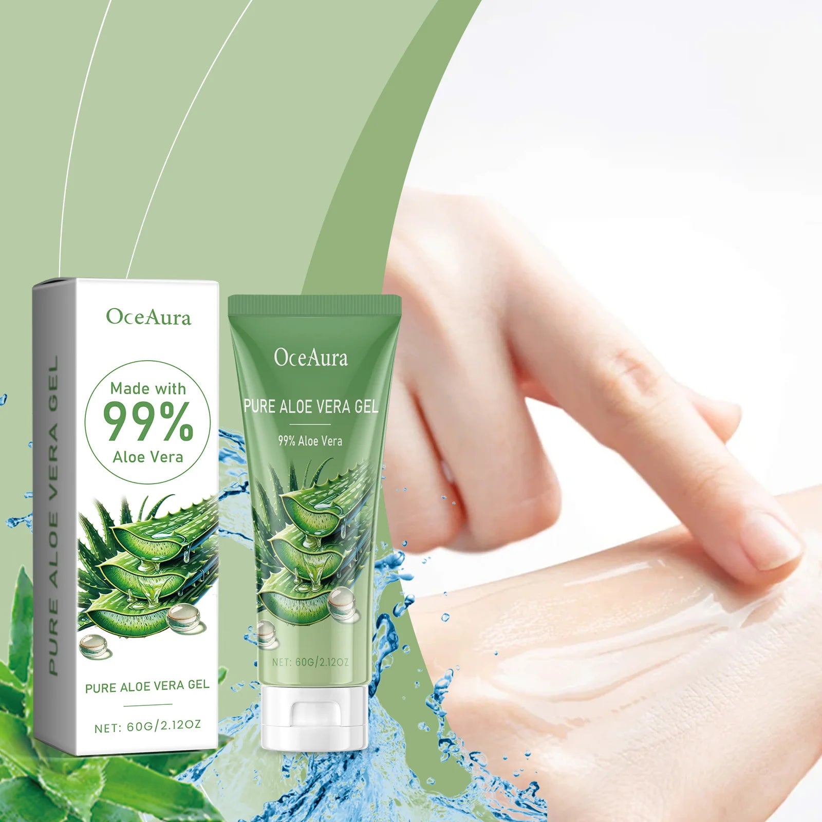 Sunburn Repair Aloe Vera Gel Hydrating Moisturizing Face Cream Relieve Dry Tight Sensitive Skin Care Brightening Facial Cream - AMULET RING STORE