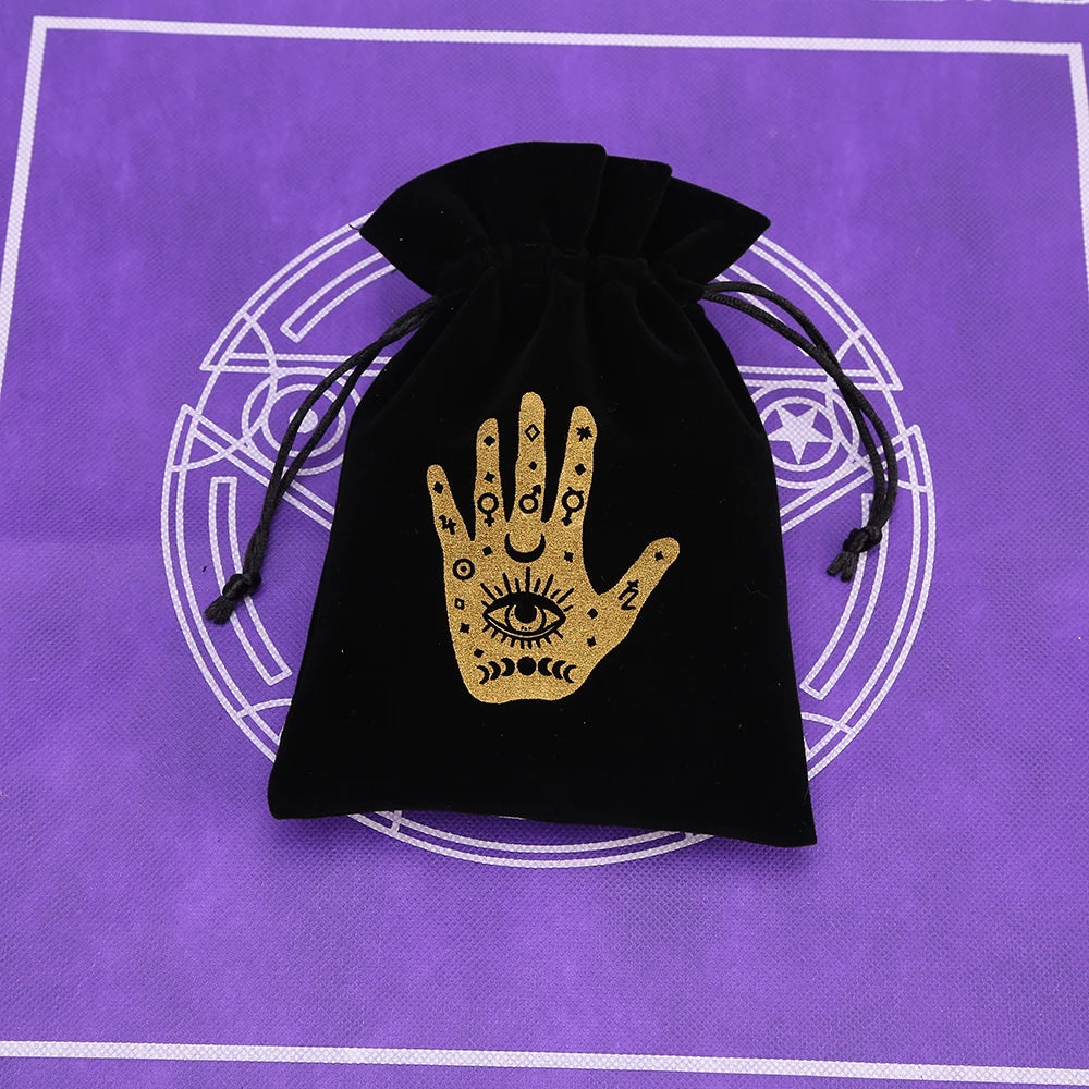 Tarot Card Bag Composite Fleece Drawstring Storage Bag Tarots Storage Bag Dice Bag Rune Jewelry Pouch Christmas Party Gift Pouch - AMULET RING STORE