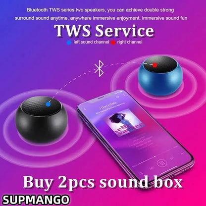 Wireless Bluetooth Speaker Portable Small Steel Gun Metal Heavy Stereo Surround Subwoofer Outdoor Mini Bluetooth Small Speaker - AMULET RING STORE