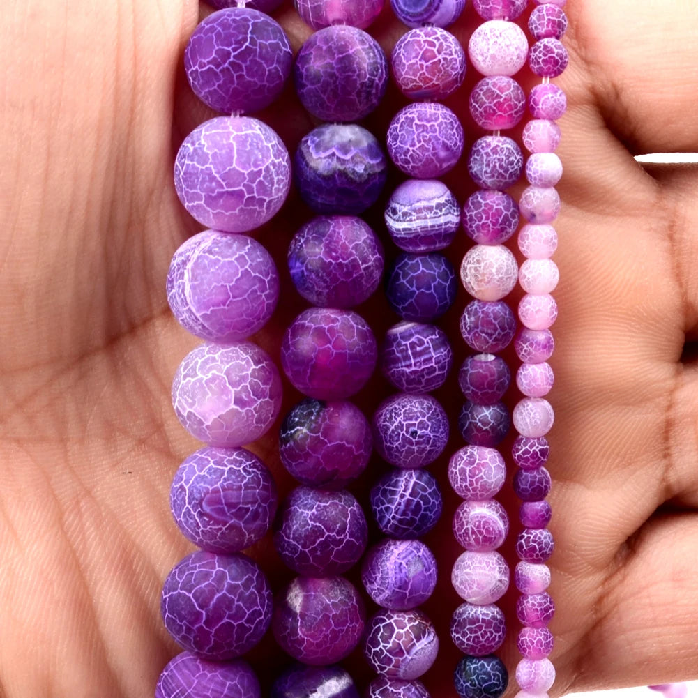 45 Styles Natural Stone Beads Amethyst Purple Jades Agate Crystal Glass Beads Jewelry Making Findings DIY Bracelet Accessories - AMULET RING STORE