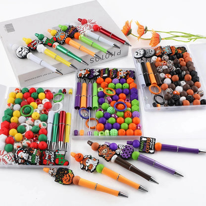 90pcs/Lot Boxed New Silicone Focus Beads/Printed/Pen/Acrylic Set For Jewelry DIY Bracelet Necklace Key Chain Earring Accessories - AMULET RING STORE