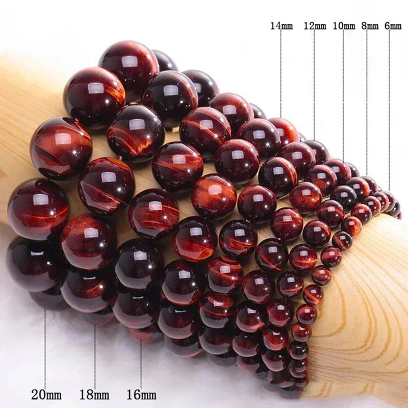 Natural Red Tiger Eye Stone Bracelet Buddhist Rosary Women Fashion Jewelry Reiki Healing Meditation Prayer Rope Rosary Bracelet