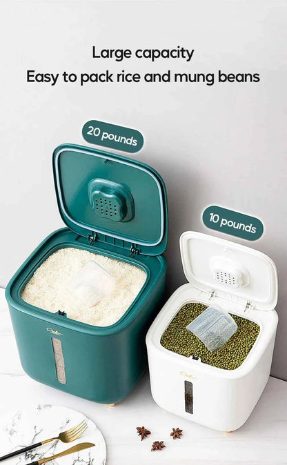 Moisture Proof Insect Proof Rice Box 5/10KG Grain Sealed Jar Kitchen Container Bucket Storage Pet Dog Food Box with Bullet Lid