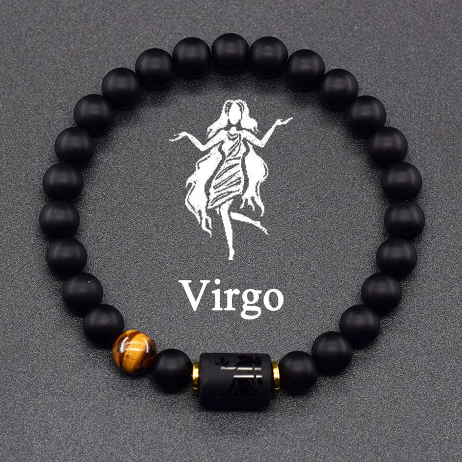 12 Zodiac Sign Bracelet Homme Constellation Bracelet for Men Aries Virgo Leo Libra Charm Bangle Women Friendship Jewelry on Hand
