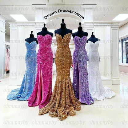 Customized Mermaid Mother of the Bride Dresses Pale Pink Mothers Dress Lace Off Shoulder Sleeves Wedding Guest Gowns Front Split - AMULET RING STORE