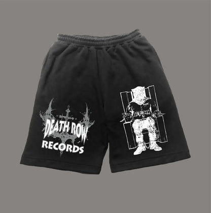 Y2K Vintage Gym Shorts Men Women Sports Low Waist Distressed Design Cotton Blend Quick Dry Athletic Wear Retro Street Style