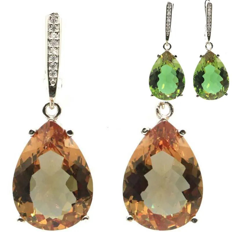 Buy 4 Get 1 Free Zultanite Color Changing Alexandrite Topaz Real Ruby Emerald Sapphire Mystic Topaz Silver Earrings Pendant